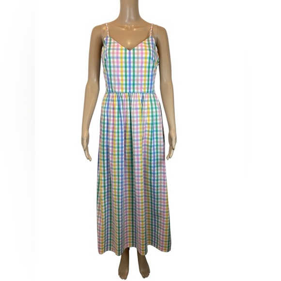 J. Crew Dresses & Skirts - J.Crew Sleeveless Pastel Gingham Maxi Dress size 2
